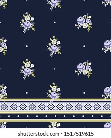 Seamless pattern with simple flowers for textile design. Vector.