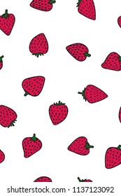 seamless pattern with simple fun strawberry shape