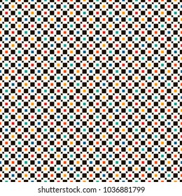 Seamless pattern with simple geometric ornament. Repeated squares abstract background. Bright colors contemporary surface texture. Digital paper, textile print, page fill. Vector art