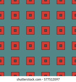 Seamless pattern with simple geometric ornament. Repeated square abstract background. Modern style surface texture. Digital paper, textile print, page fill. Vector art