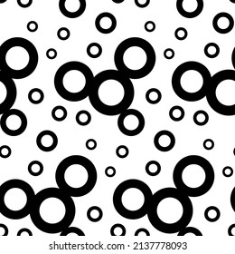 Seamless pattern of simple geometric shapes in black color. Abstract background texture.