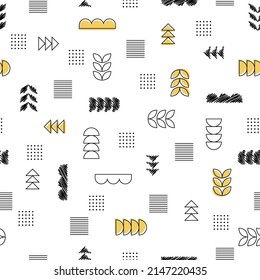 Seamless pattern of simple geometric shapes. Vector illustration