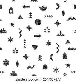 Seamless pattern of simple geometric shapes. Vector illustration