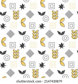 Seamless pattern of simple geometric shapes. Vector illustration