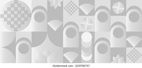 Seamless pattern of simple geometric shapes in gray color. Stylish, fashionable, modern design. For printing on textiles, on wrapping material, for decorating backgrounds, invitations, posters