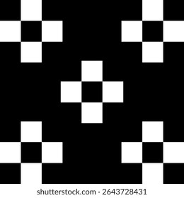 Seamless pattern of simple geometric shapes. Vector background of squares. Black and white pattern