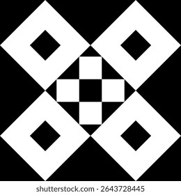 Seamless pattern of simple geometric shapes. Vector background of rhombuses. Black and white pattern