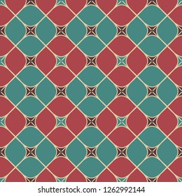 Seamless pattern with the simple geometrical drawing in retro style.  Vector illustration  