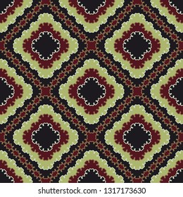 Seamless pattern with the simple geometrical drawing in retro style.  Vector illustration  