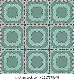 Seamless pattern with the simple geometrical drawing in retro style.  Vector illustration  