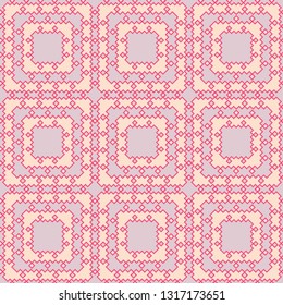 Seamless pattern with the simple geometrical drawing in retro style.  Vector illustration  