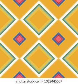 Seamless pattern with the simple geometrical drawing in retro style.  Vector illustration  