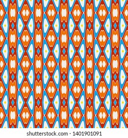 Seamless pattern with the simple geometrical drawing in retro style.  Vector illustration  