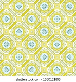 Seamless pattern with the simple geometrical drawing in retro style.  Vector illustration  