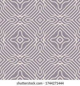 Seamless pattern with the simple geometrical drawing in retro style.  Vector illustration  