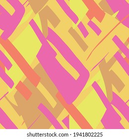 Seamless pattern with the simple geometrical drawing in retro style.  Vector illustration  