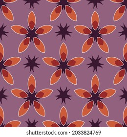 Seamless pattern with the simple geometrical drawing in retro style.  Vector illustration  