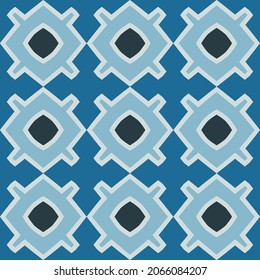 Seamless pattern with the simple geometrical drawing in retro style.  Vector illustration  