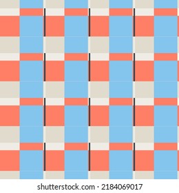 Seamless pattern with the simple geometrical drawing in retro style.  Vector illustration  