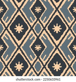 Seamless pattern with the simple geometrical drawing in retro style.  Vector illustration  