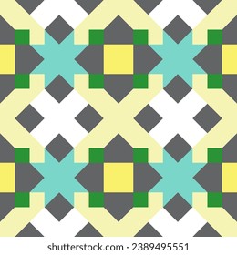 Seamless pattern with the simple geometrical drawing in retro style.  Vector illustration  