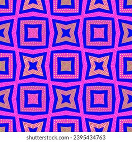 Seamless pattern with the simple geometrical drawing in retro style.  Vector illustration  
