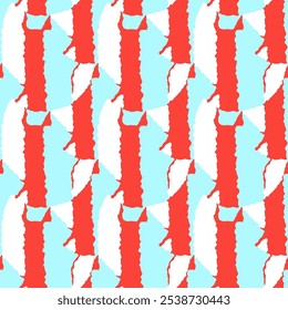 Seamless pattern with the simple geometrical drawing in retro style.  Vector illustration  