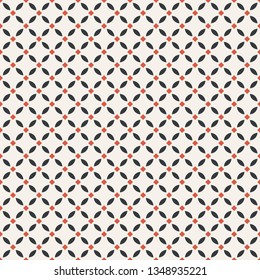Seamless pattern. Simple geometrical texture. Regularly repeating rhombus tiles with ovals, rhombuses. Vector element of graphical design
