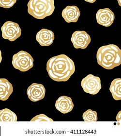 Seamless pattern of simple gold rose design for Valentine's Day.