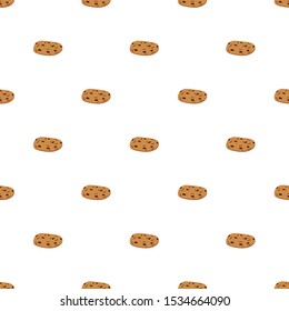 Seamless pattern. Simple hand drawn cooking pattern with oatmeal cookies with chocolate
