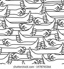 Seamless pattern of simple hand illustrations,,