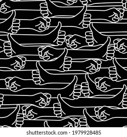 Seamless pattern of simple hand illustrations,,