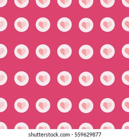 Seamless pattern with simple hearts. Baby or valentine love theme background