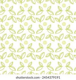 seamless pattern simple leaf texture green