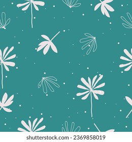 Seamless pattern with simple leaves plant vector for fashion,fabric,wallpaper and print design
