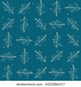 Patrón sin fisuras con hojas simples vector de planta para la moda, tela, papel pintado y diseño de impresión
