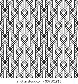 Seamless pattern. Simple linear texture. Monochrome. repeating thin lines, rhombuses, zigzags. Backdrop. Web. Vector element of graphic design for your project.
