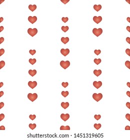 Seamless pattern in simple little red hearts on white background for fabric, textile, clothes, tablecloth and other things. Vector image. 