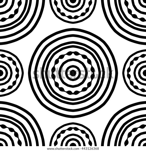 Nahtloses Muster Einfacher Mandala Auf Weissem Stock Vektorgrafik