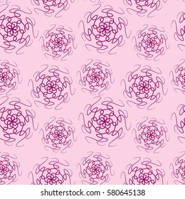 Seamless pattern of simple mandala. Template for carpet, shawl, wallpaper, embroidery Vector