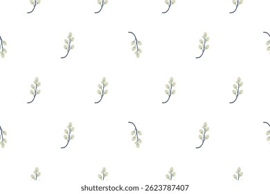 Seamless pattern with simple minimal flowers 