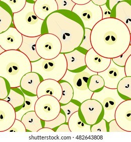 Seamless pattern with simple mosaic fruits. 