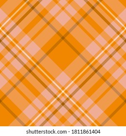 Seamless Pattern In Simple Orange Colors For Plaid, Fabric, Textile, Clothes, Tablecloth And Other Things. Vector Image. 2