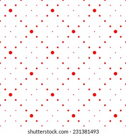 Seamless pattern. Simple ornament with polka dots.