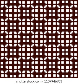 Seamless pattern with simple ornament. Repeated squares and lines background. Contemporary abstract surface texture. Geometric motif. Grid digital paper, textile print, page fill. Vector art
