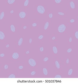 Seamless pattern with simple oval leaves decorated with handmade texture.