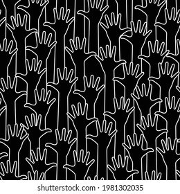 Seamless pattern with simple palm illustration,