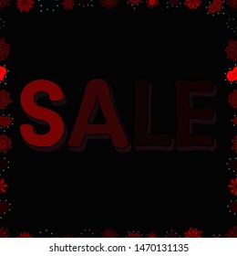 Seamless pattern. Simple patches, poster, badges in pop art style. Sale banner template design. Picture in brown, red and black colors. Lettering. Vector illustration.