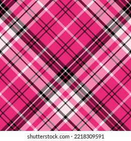 Seamless pattern in simple pink and black colors for plaid, fabric, textile, clothes, tablecloth and other things. Vector image. 2