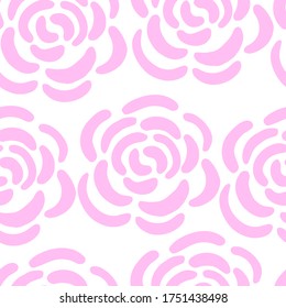 Seamless pattern of simple pink roses in the Scandinavian style. Floral background for wrapping paper and scrapbooking. 